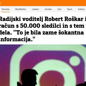Radijski voditelj Robert Roškar izgubil račun s 50.000 sledilci in s tem več let dela. “To je bila zame šokantna informacija.”