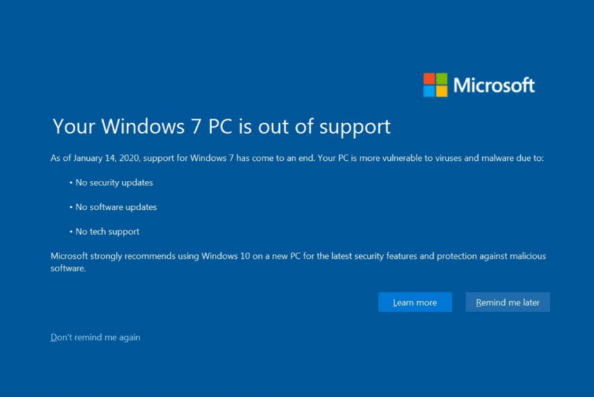 Če še vedno uporabljate Microsoft Windows 7, ste neskladni z GDPR!